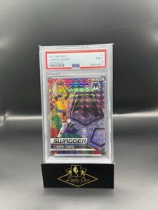 2021-22 Panini Mosaic Lebron James #2 Swagger Silver Mosaic PSA 9 Mint Lakers - Picture 1 of 2