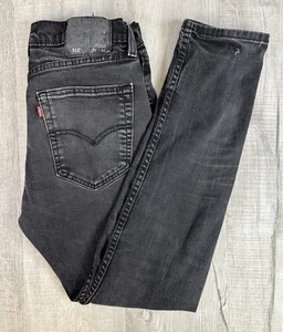 Levi’s 512 Jeans Black Denim Distressed Faded Tapered Men’s 31X32 (Actual 30X28) - Picture 1 of 21