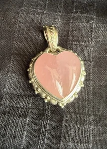 Judith Ripka - Sterling Silber Rosenquarz Herz Verstärker Anhänger - Bild 1 von 12