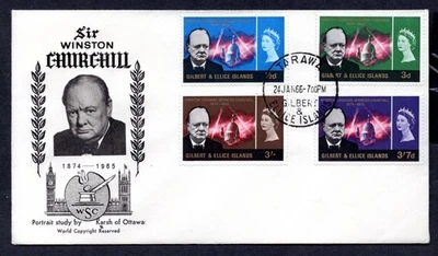 Gilbert & Ellice Islands - 1966 Churchill Primer Día Cubierta Foto 1 de 2