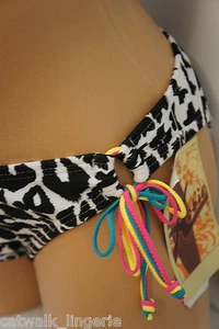Hobie Brand Designer Black White String Bikini Swim Bathing Suit Bottom Size XL - Picture 1 of 3