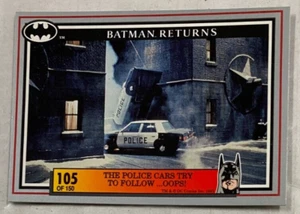 Tarjeta coleccionable Dynamic 1992 Batman Returns #105 Police Cars Follow Collector - Imagen 1 de 2