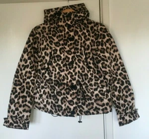 Michael Kors Women Leopard High Neck Hooded Half Jacket Size S - Picture 1 of 12