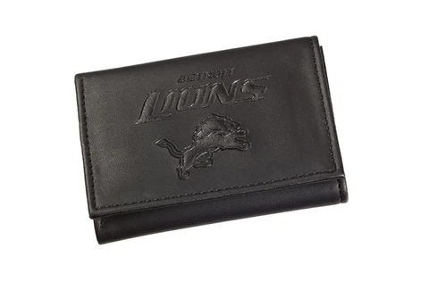 Detroit Lions Wallet NFL Tri-Fold Leather Football Licensed Fan Billfold Cover