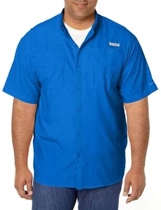 Columbia Mens PFG Tamiami II Short Sleeve Fishing Shirt, Vivid Blue, 2X - Picture 1 of 9