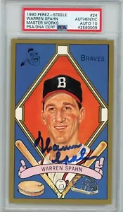 Warren Spahn Signed Perez Steele Master Works - PSA DNA 10 - Picture 1 of 1