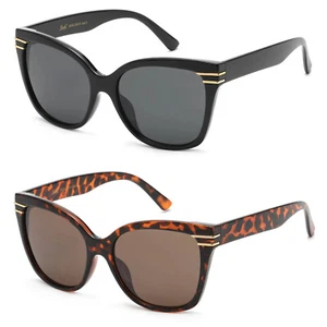 Cat Eye Oversized Black Brown Tortoise Vintage Style Women's Cateye Sunglasses - Picture 1 of 10