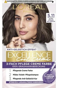 L'ORÉAL Paris EXCELLENCE Cool Creme Haarfarbe 5.11 Ultra-Kaltes Hellbraun - NEU - Bild 1 von 1
