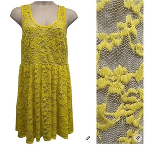 Torrid gelb Blumen Overlay Spitze ärmellos Etuikleid Größe 1X Frühling Sommer - Bild 1 von 11