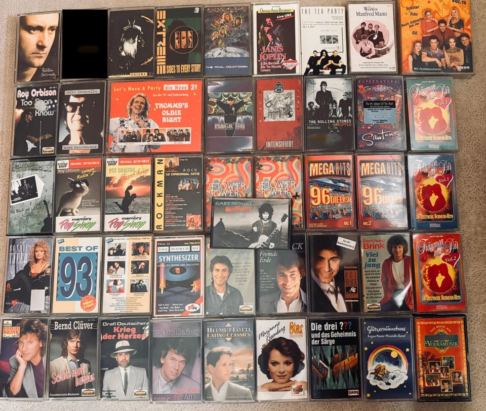 46 Audiokassetten [MC] Musikkassette Rock - Pop - Schlager - Volksmusik Hörbuch - Bild 1 von 2