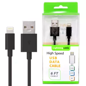 5x PACK iPhone 12 11 PRO MAX XR XS 8/7/6 Fast Charging USB Data Cable 6 feet/2M - Picture 1 of 6