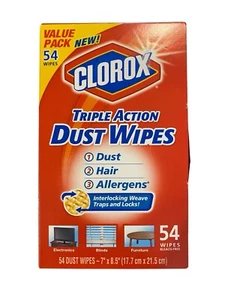 Salviette antipolvere Clorox tripla azione - scatola aperta - 95% complete fuori produzione HTF - Foto 1 di 5