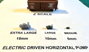 Z Scale (1:220) Horizontal Pumps Set of 3 -  SME Platinum Series Museum Quality - Picture 1 of 10
