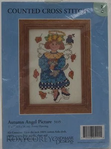Candamar Designs 5x7 Autumn Angel Picture Counted Cross Stitch Kit 5115 NIP - Picture 1 of 2