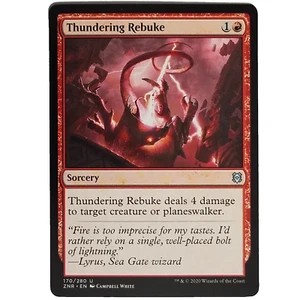 x4 Thundering Rebuke ZNR Playset MTG M/N Uncommon Red Sorcery CCG TCG - Picture 1 of 3