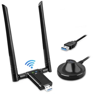 WLAN Adapter USB 3.0 Stick 1800Mbps WiFi Dual Band 5GHz Antenne PC Blue-tooth RF - Afbeelding 1 van 5