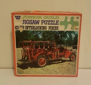 Vintage Fire Engine Junior Guild 63 Piece Jigsaw Puzzle 1922 - Picture 1 of 11