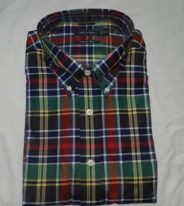 NWT Nautica Traveler Twill Shirt Men's 2XL Multicolor Plaid Long Sleeve - Picture 1 of 9