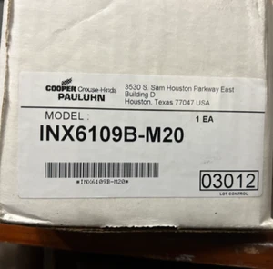 EATON/PAULUHN/CROUSE HINDS CORPORATION INX6109B-M20 (BRAND NEW) - Picture 1 of 3