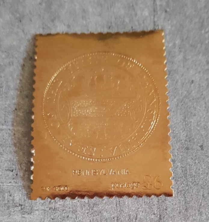 STAFFA SCOTLAND -SHIPS &BOATS- STATE OF PENNSYLVANIA FOIL GOLDMNH - Image 1 of 1