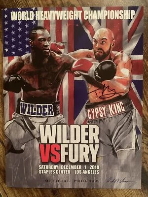 Tyson Fury-Deontay Wilder Official Program SIG. By Fury; Incl. 2 Cards; JSA Cert - Image 1 of 4