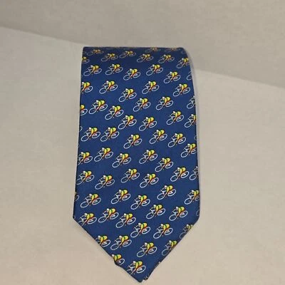 Alynn Neckwear 100% Silk Cycling Tie Made In U.S.A Bicycle Spinning Tour - Image 1 of 4