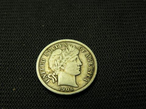 1906 D Barber Dime Full Liberty 90% silver US Coins Cover