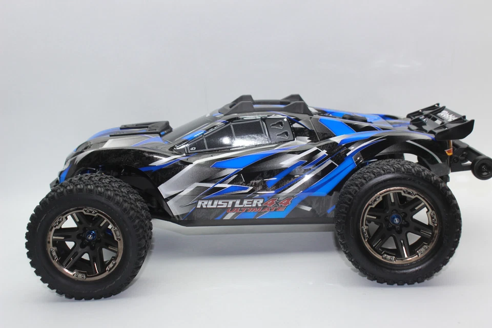Traxxas 67097-4 blau RC Rustler 4x4 VXL Ultimate Brushless  1:10 NEU OVP - Bild 1 von 4