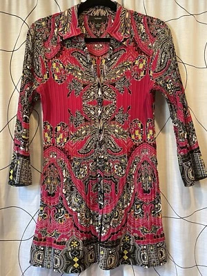 Camisa túnica extra larga Alfani blusa tejida elástica o mini vestido talla 8 Foto 1 de 4