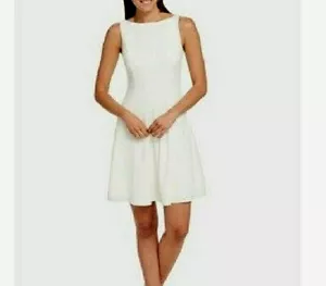 DAMEN 2 TOMMY ÄRMELLOS FIT & FLARE U-BOOT-AUSSCHNITT ÜBER DEM KNIE, ELFENBEIN - Bild 1 von 6