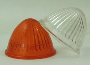Crystal / Amber Beehive Bullet Marker Lens Truck Cab Trailer Boat Motorcycle NOS - Bild 1 von 6