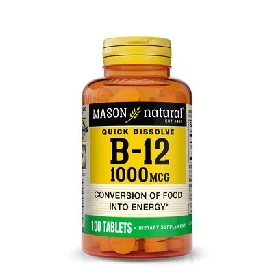 Mason Natural Vitamina B12 1000 mcg Disolución Rápida - Conversión Saludable de Alimentos Foto 1 de 4
