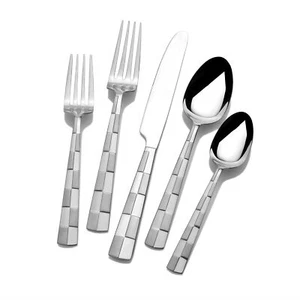 International Silver 5108515 Checkered Frost Stainless Steel Flatware, 20-Pie... - Picture 1 of 1