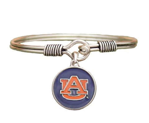 Auburn Tigers Blue Translucent Enamel Disc Wire Bangle Bracelet Jewelry AU Cover