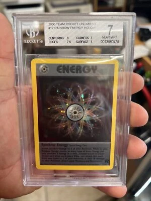 Rainbow Energy Holo Team Rocket BGS 7 Holo Pokemon PSA CGC Rare - Image 1 of 2