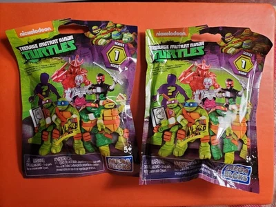 Lote de 2 bolsas ciegas Teenage Mutant Ninja Turtles Mega Bloks serie 1 - NUEVAS Foto 1 de 4