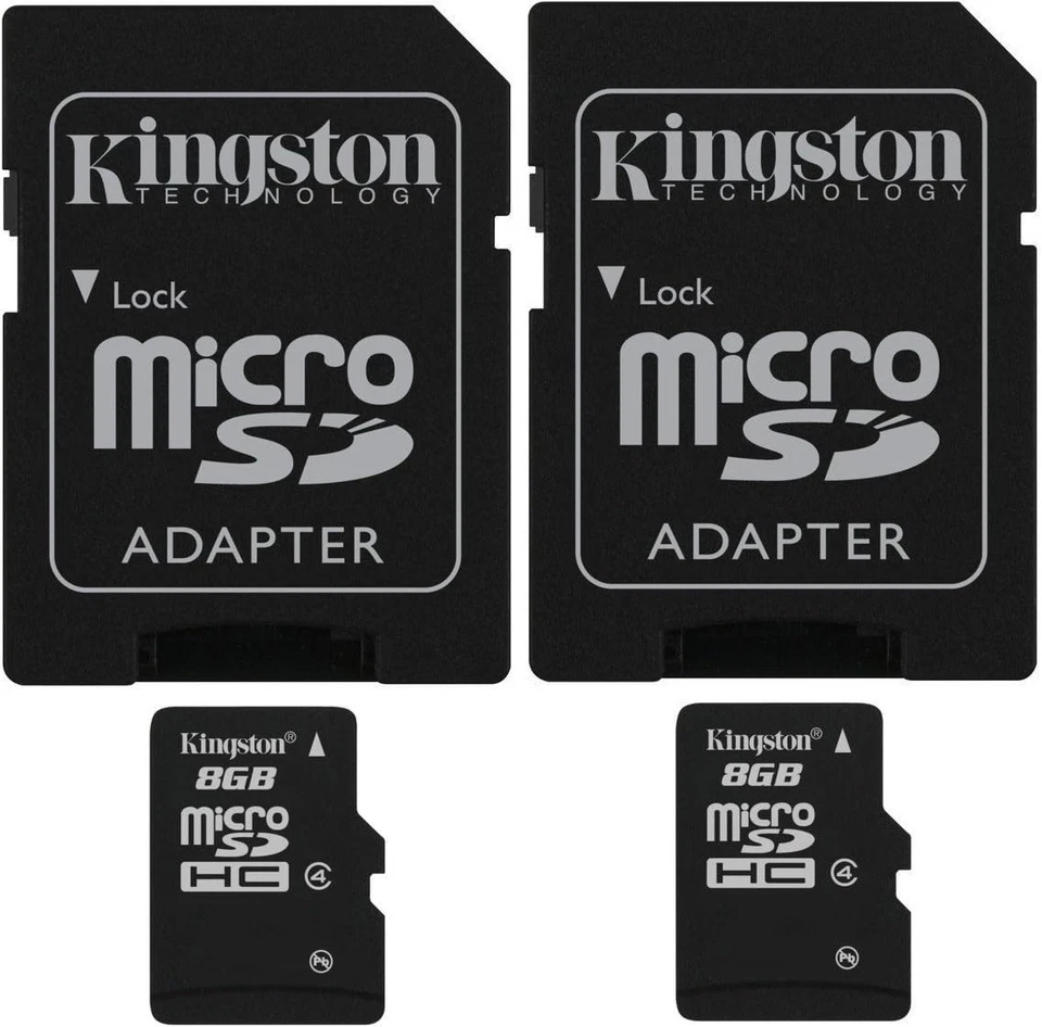 Kingston 8GB MicroSDHC Class 10 Memory Card with Adapter (2 Pack) - Image 1 of 1