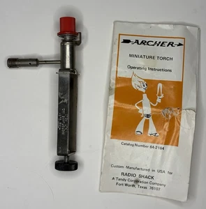 Torcia per saldatura a gas in miniatura microfiamma Archer vintage con manuale, "The Cub" - Foto 1 di 7