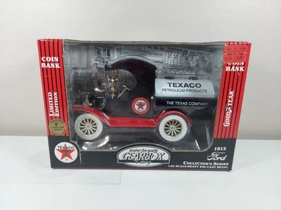 Gearbox Limited Edition 1:24 Diecast 1912 Ford Texaco Oil Tanker Coin Bank NIB - Image 1 of 2