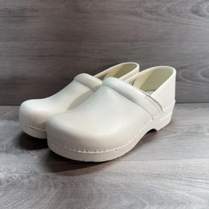Dansko Women’s Pro White Leather Slip On Shoes Nursing Clogs Sz 41 US 11-11.5 - Picture 1 of 12