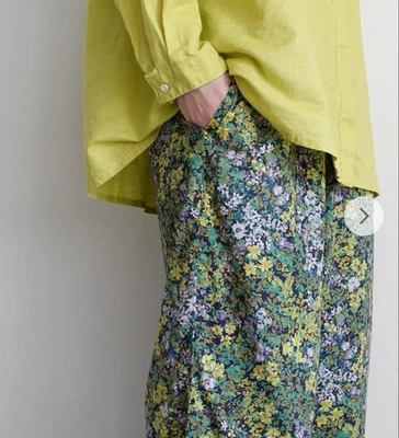 Pantalones relax ICHI Dibujo FLOR / Pantalones fáciles de algodón / Hechos en Japón / Talla libre Foto 1 de 4