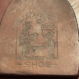 Mutt and Jeff Copyright Shoe Leather Heel-Top-Lift Imprinted Cartoon Early 1900s - Picture 1 of 10
