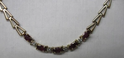 10K SOLID GOLD 7" GENUINE RUBY & DIAMOND 1.29 CT. BRACELET - Image 1 of 4