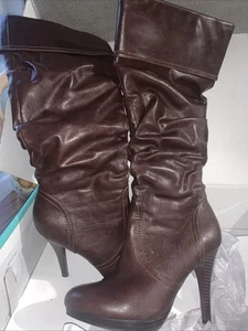 Maurice’s Knee High Women’s Casual Leather Heel Boots Size: 7.5 Made In China - Picture 1 of 2