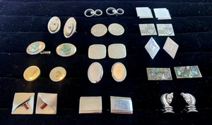 Lote De 14 Gemelos De Colección Para Hombre Esterlina Anson Swank Ajedrez Abulón Taxco - Imagen 1 de 15