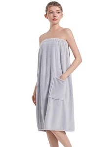 Towel Wrap For Women After Shower,Plush Bath Robe Female,Sauna Spa Wrap Aroun... - Picture 1 of 7