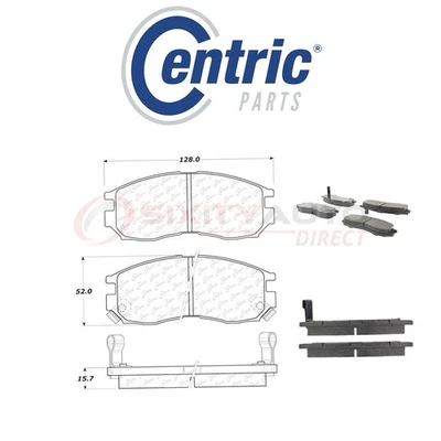 Centric Semi Metallic Brake Pads w Shim for 1990-2001 Mitsubishi Eclipse tv Foto 1 de 4