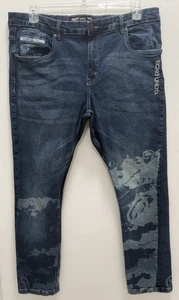 Pantalones de mezclilla Ecko Unltd para hombre ajustados flexibles elásticos azules talla 40 (32-33 EE. UU.) estampado y logotipo - Imagen 1 de 13