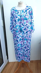 Carole Hochman Kaftan nightgown dress new size Medium iris QVC - Picture 1 of 8