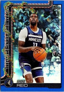 2025-26 Topps Holiday #H85 Naz Reid Blue Metallic Glitter Holiday - Picture 1 of 2